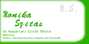 monika szitas business card