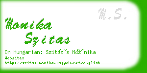 monika szitas business card